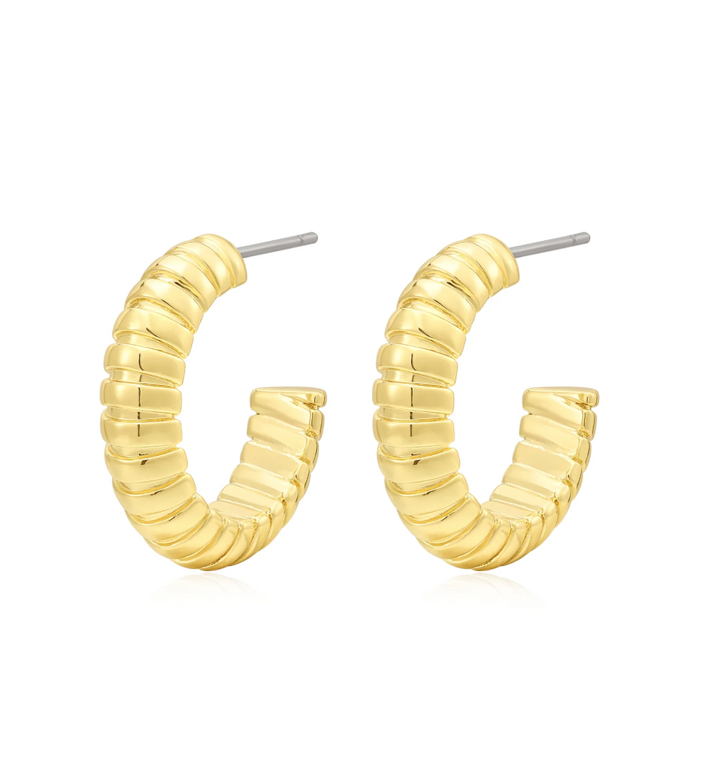SNAKE CHAIN HOOPS- GOLD - Millo Jewelry