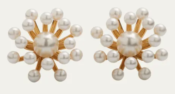 Pearly Cluster Button Earrings - Millo Jewelry