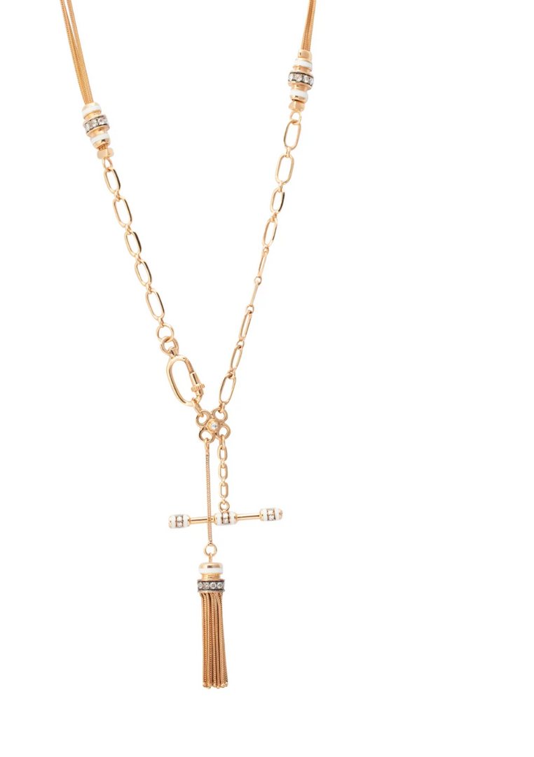 SELIM MOUZANNAR Kastak Diamond Necklace - Ivory Enamel - Millo Jewelry