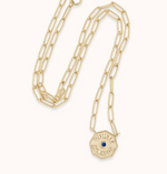 Load image into Gallery viewer, PETITE PORTE BONHEUR RAISED GOLD BLUE SAPPHIRE - Millo Jewelry
