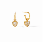 Load image into Gallery viewer, Heart Pavé Demi Hoop &amp; Charm Earring - Millo Jewelry
