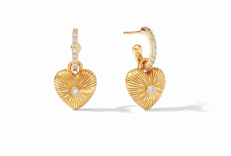 Esme Heart Hoop & Charm Earring - Millo Jewelry