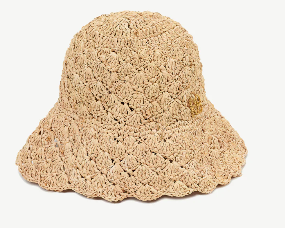 Monogram-embellished Knitted Bucket Hat - Millo Jewelry
