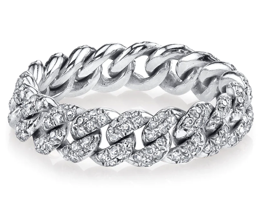 DIAMOND PAVE MINI LINK RING - Millo Jewelry