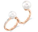 Load image into Gallery viewer, PEARL &amp; BAGUETTE DIAMOND 2 IN 1 RING - Millo Jewelry
