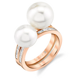 Load image into Gallery viewer, PEARL &amp; BAGUETTE DIAMOND 2 IN 1 RING - Millo Jewelry
