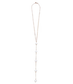 Load image into Gallery viewer, GOLD FIVE PEARL DIAMOND LARIAT - Millo Jewelry
