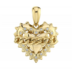 Load image into Gallery viewer, 14K Gold Diamond Link Chain Heart Charm - Millo Jewelry