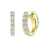 Load image into Gallery viewer, 14K Gold Diamond Eternity Huggie Hoops Earring - Millo Jewelry