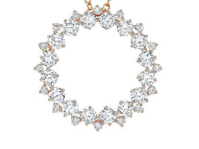 14K ROSE GOLD DIAMOND ETERNITY PENDANT - Millo Jewelry