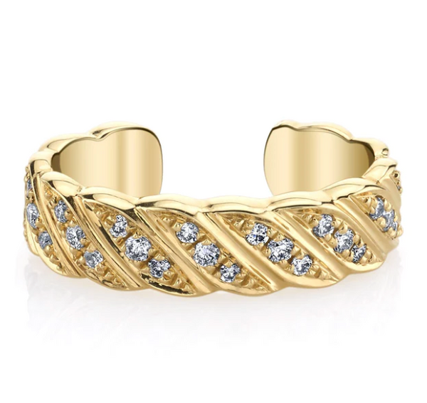 THIN DIAMOND BRAID EAR CUFF - Millo Jewelry