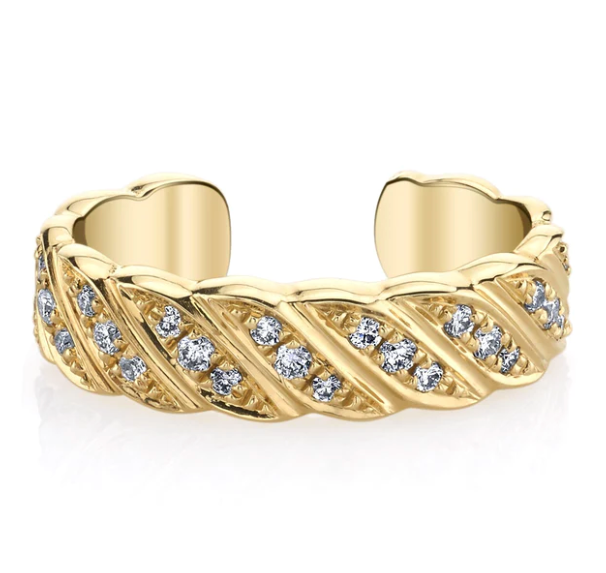 THIN DIAMOND BRAID EAR CUFF - Millo Jewelry