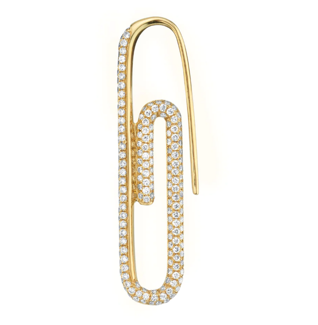 Diamond Paperclip Earring - Millo Jewelry