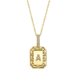 Load image into Gallery viewer, Pave Initial Link Nameplate Necklace - Millo Jewelry