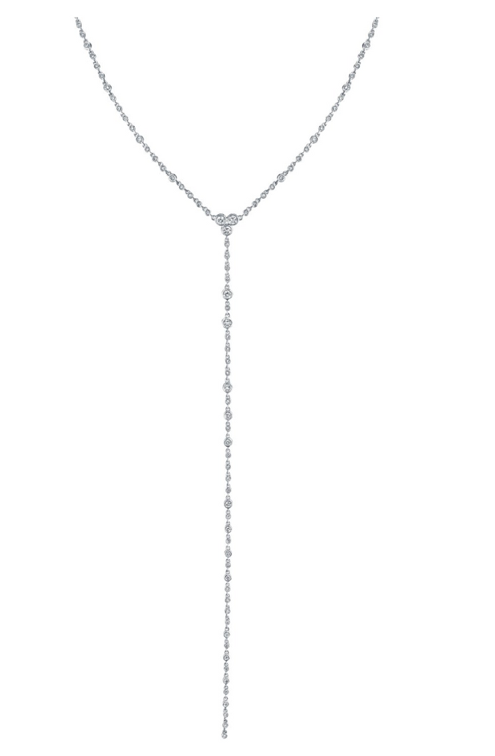 Diamond Station Y Necklace - Millo Jewelry