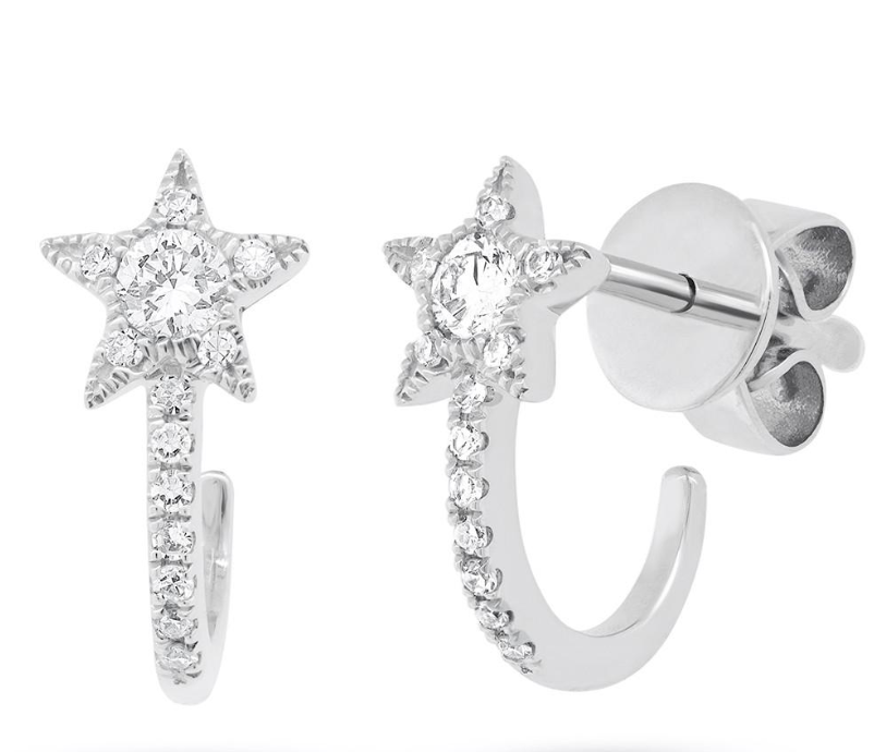 Pave Star Huggies - Millo Jewelry