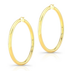 Load image into Gallery viewer, 14K Yellow Gold 2.75&quot; Tube Hoops - Millo Jewelry
