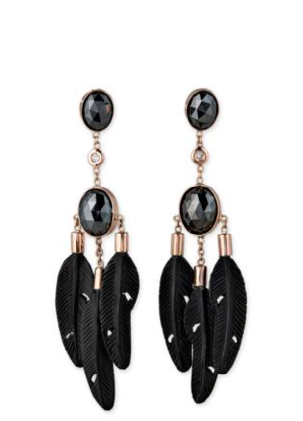 Hematite Black Feather Earrings - Millo Jewelry