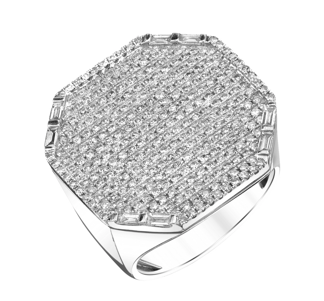 Jumbo Pave Octagon Signet Ring - Millo Jewelry