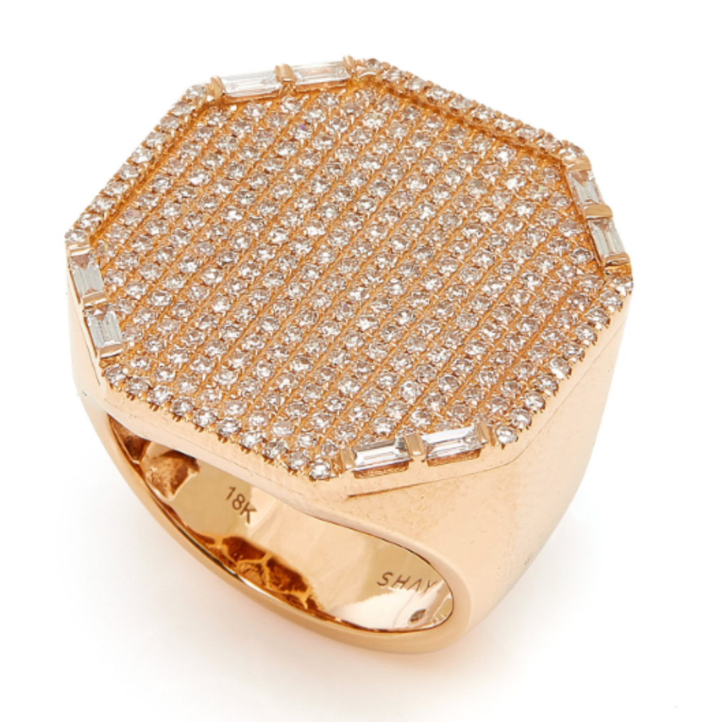 Jumbo Pave Octagon Signet Ring - Millo Jewelry