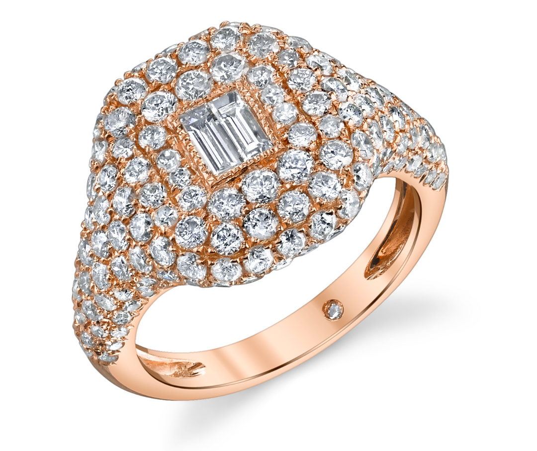 Pave Diamond Pinky Ring - Millo Jewelry