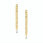 Load image into Gallery viewer, Plain chain link earrings w/ pear diamond drops - Millo Jewelry