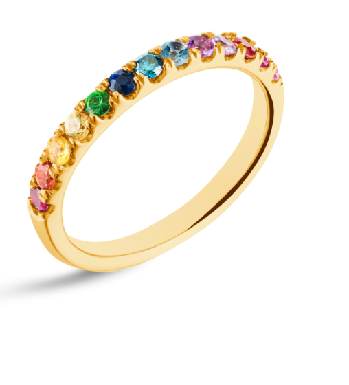 Rainbow Diamond Band - Millo Jewelry