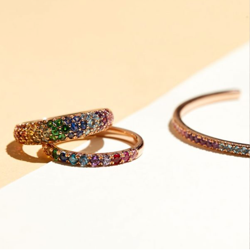 Rainbow Diamond Band - Millo Jewelry