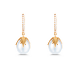Load image into Gallery viewer, Pearl Leaf Huggies - Millo Jewelry
