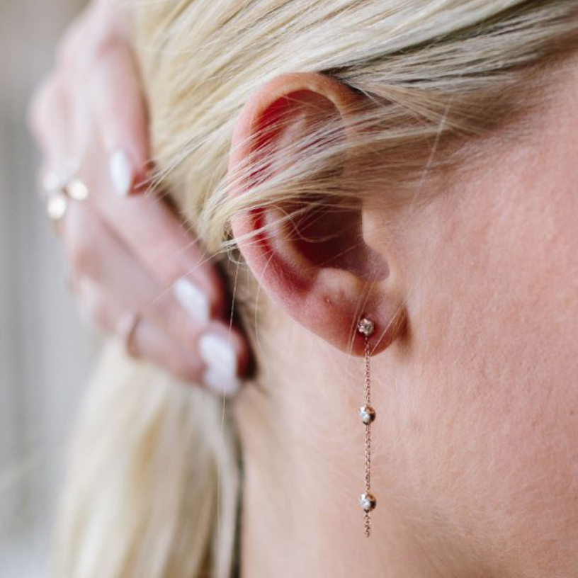 Rose Ear Chain Single - Millo Jewelry