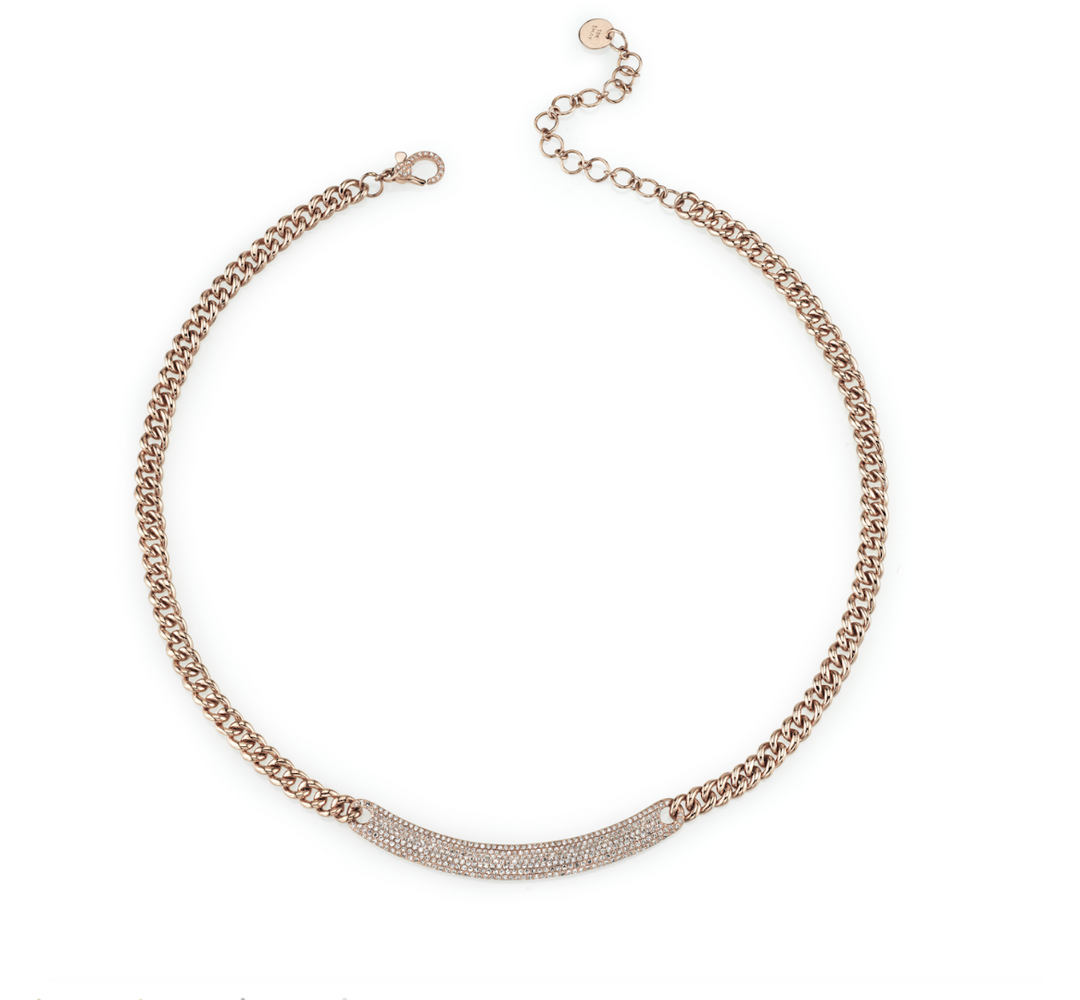 Curved ID Bar Link Necklace - Millo Jewelry