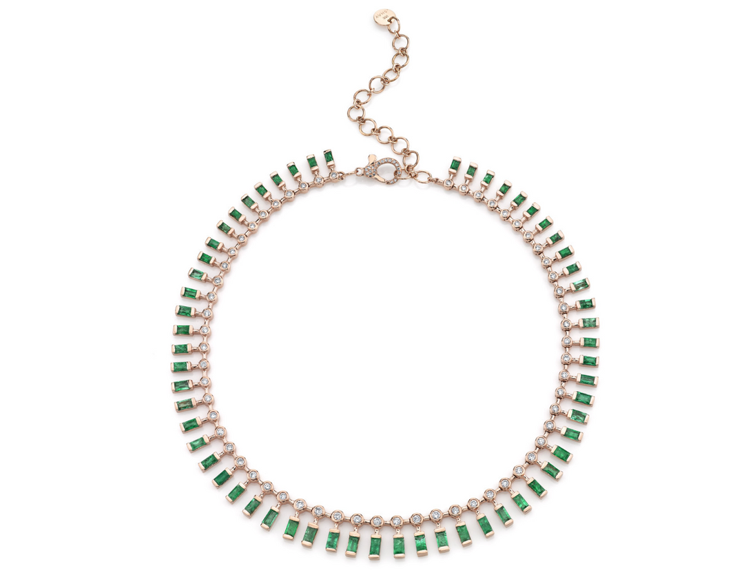 Dot Dash Gemstone & Diamond Necklace - Millo Jewelry