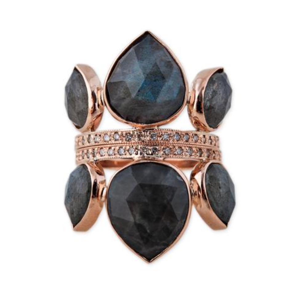 Gemstone Petal Stack Ring - Millo Jewelry