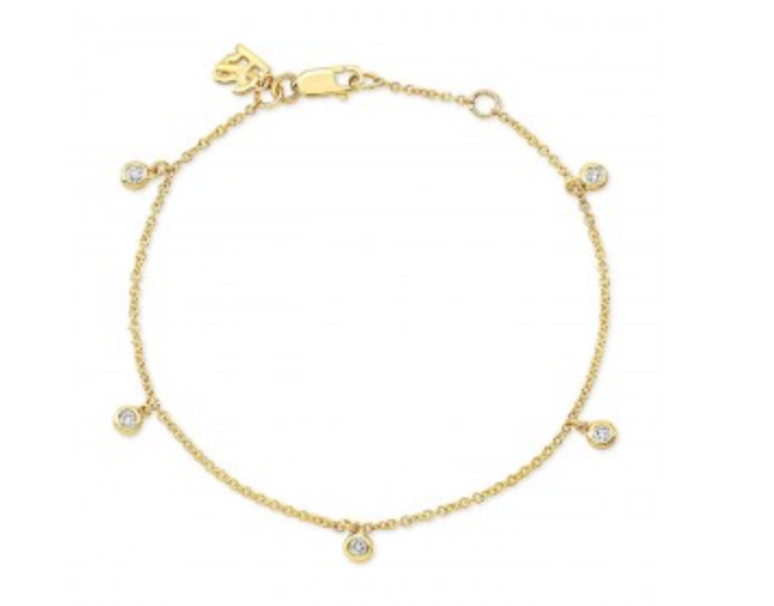 14K 5 Diamond Bezel Bracelet - Millo Jewelry