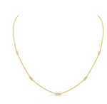 Load image into Gallery viewer, 14K Yellow Gold 5 Bezel Baguette Diamond Station Necklace - Millo Jewelry
