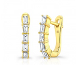 Load image into Gallery viewer, Diamond Baguette Huggie Hoops - Millo Jewelry