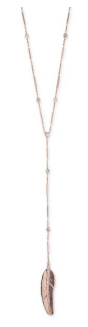 Smooth Bar Gold Feather Y Necklace - Millo Jewelry