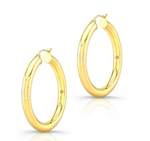 Load image into Gallery viewer, 14K Yellow Gold 1.5&quot; Tube Hoops - Millo Jewelry