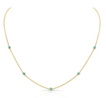 Load image into Gallery viewer, 14K Yellow Gold 5 Bezel Turquoise Station Necklace - Millo Jewelry
