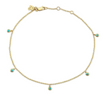 Load image into Gallery viewer, 14K Gold 5 Bezel Turquoise Anklet - Millo Jewelry
