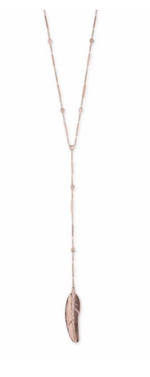 Load image into Gallery viewer, Smooth Bar Gold Feather Y Necklace - Millo Jewelry