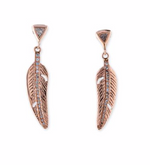 Load image into Gallery viewer, Pave Trillion + Gold Feather Earrings - Millo Jewelry