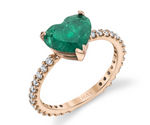Load image into Gallery viewer, Zambian Emerald Heart Pinky Ring - Millo Jewelry