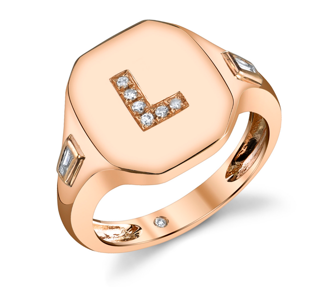 Initial Pinky Ring - Millo Jewelry