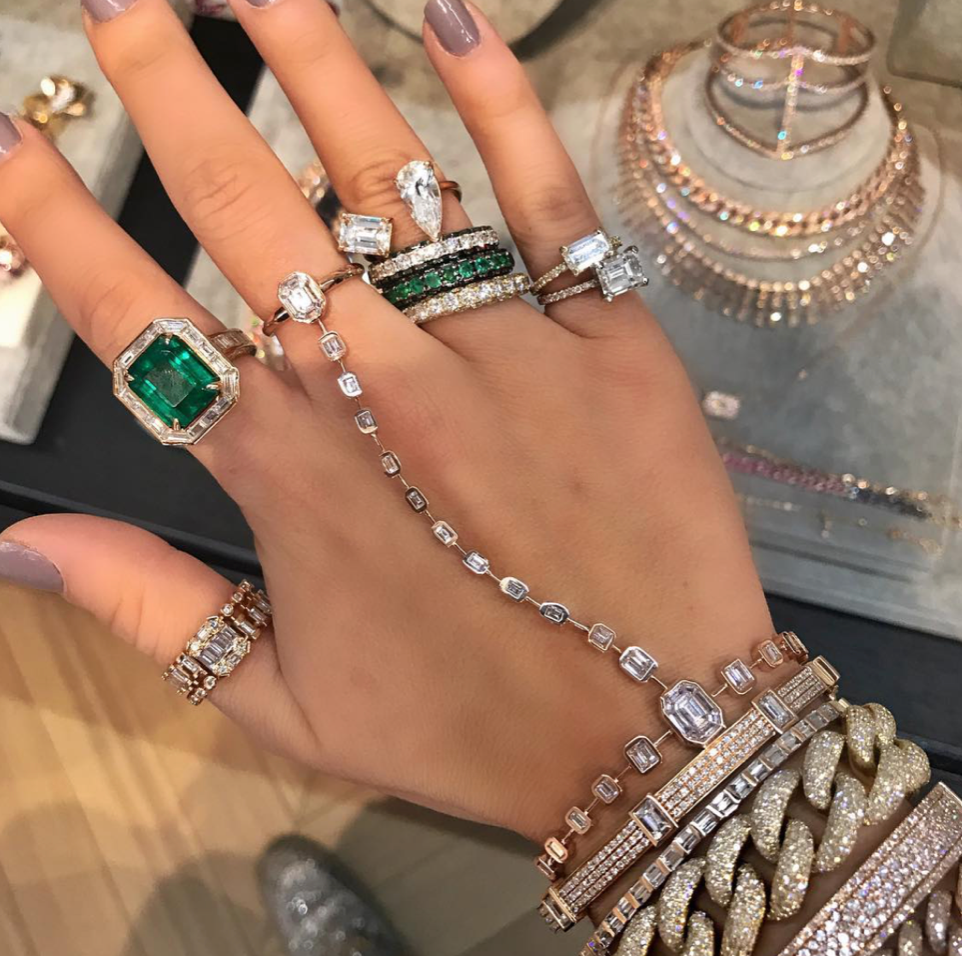 Emerald Cut Illusion Hand Chain - Millo Jewelry
