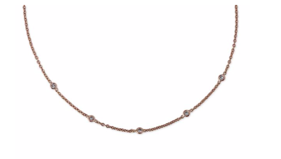 5 Diamond Spaced Out Choker - Millo Jewelry