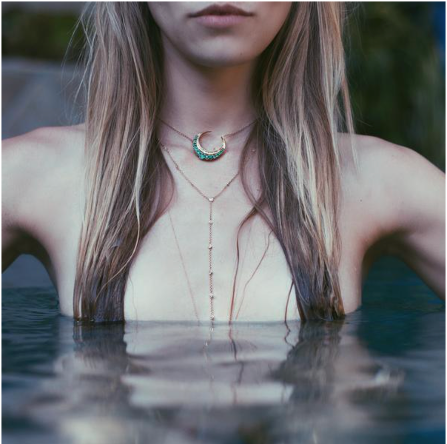 Diamond Crescent Moon Necklace - Millo Jewelry