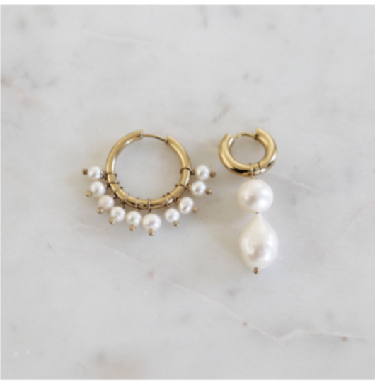 Mismatched Pearl Earrings BO-39 - Millo Jewelry