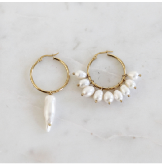 Mismatched Multi Pearl Earrings BO-51 - Millo Jewelry