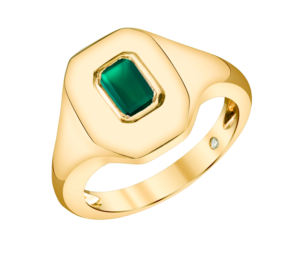Gemstone Baguette Pinky Ring - Millo Jewelry